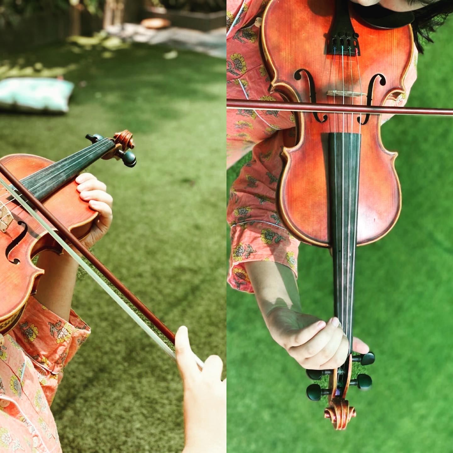 Playing the violin